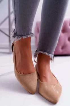 Lu Boo Baleriny W Szpic Zamsz Beżowe Better