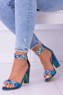 Lu Boo Benzynowe Sandały Cyrkonie Lambada