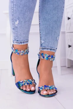 Lu Boo Benzynowe Sandały Cyrkonie Lambada