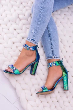 Lu Boo Benzynowe Sandały Cyrkonie Lambada