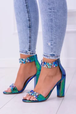 Lu Boo Benzynowe Sandały Cyrkonie Lambada