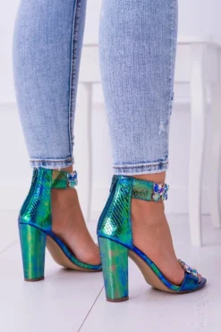 Lu Boo Benzynowe Sandały Cyrkonie Lambada