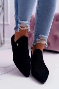 Lu Boo Botki Z Wycięciami Czarne Chelsea