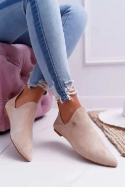 Lu Boo Botki Z Wycięciami Beżowe Chelsea