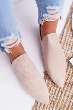 Lu Boo Botki Z Wycięciami Beżowe Chelsea