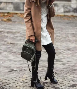 Lu Boo Czarne Botki na Słupku Cyrkonie Halsey