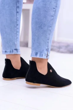 Lu Boo Czarne Botki Z Wycięciami Zamek Chelsea