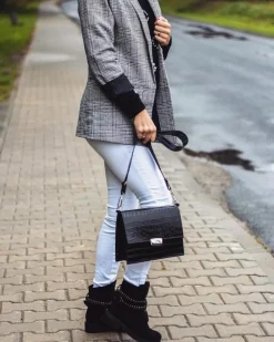 Lu Boo Czarne Damskie Botki Suwak Cekiny Rafell