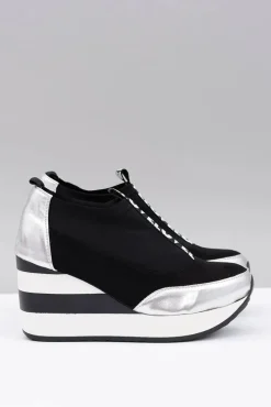 Lu Boo Czarne Sneakersy Na Koturnie Platforma Love Mitta