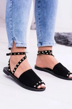 Lu Boo Czarne Stylowe Sandały Pari