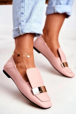 Lu Boo Damskie Lordsy Różowe Złota Blaszka Harlem