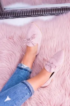 Lu Boo Różowe Baleriny W Szpic Lordsy Zamsz Feliciano