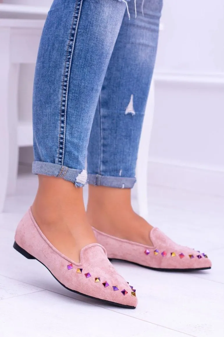 Lu Boo Różowe Lordsy Opalizujące Dżety Zamsz Spike