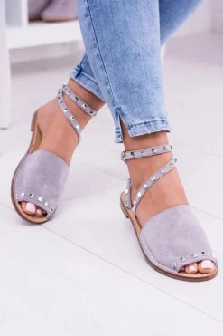 Lu Boo Szare Stylowe Sandały Pari