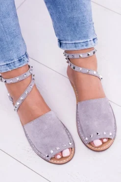 Lu Boo Szare Stylowe Sandały Pari