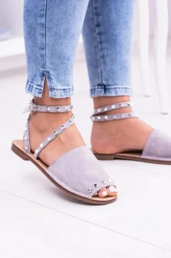 Lu Boo Szare Stylowe Sandały Pari