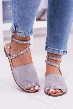 Lu Boo Szare Stylowe Sandały Pari