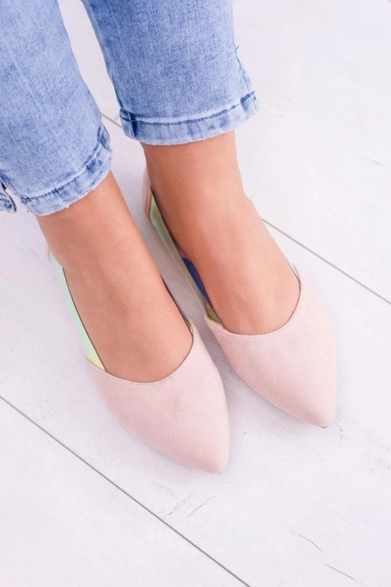 Lu Boo Transparentne Holograficzne Balerinki w Szpic Venessa