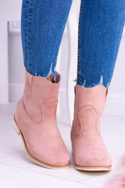 Lu Boo Wsuwane Damskie Botki Za Kostkę Pudrowy Róż Trinity