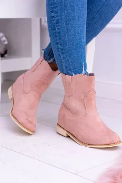 Lu Boo Wsuwane Damskie Botki Za Kostkę Pudrowy Róż Trinity