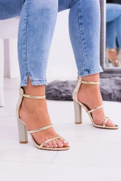 Lu Boo Złote Sandały Na Słupku Lissa