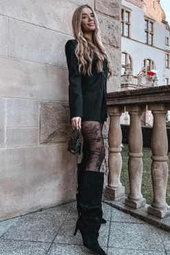 Marszczone Kozaki Na Szpilce Z Eko Zamszu Ocieplane Czarne Mavella