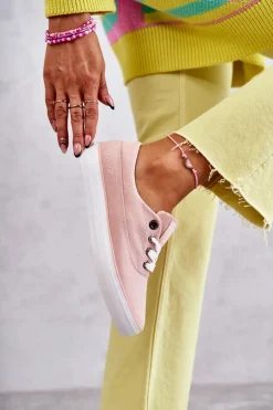 Materiałowe Damskie Tenisówki Big Star KK274020 Nude