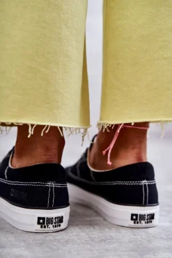 Materiałowe Damskie Tenisówki Big Star KK274019 Czarne