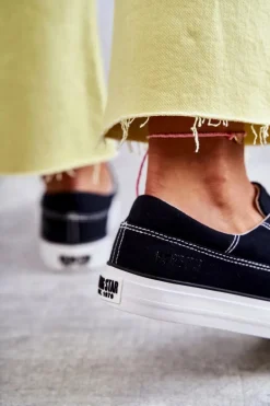 Materiałowe Damskie Tenisówki Big Star KK274019 Czarne