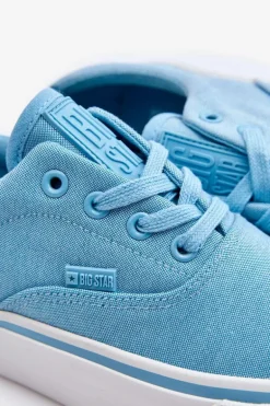 Materiałowe Tenisówki Na Platformie Big Star LL274146 Jasnoniebieskie