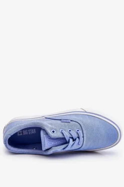 Materiałowe Tenisówki Na Platformie Big Star LL274145 Niebieskie