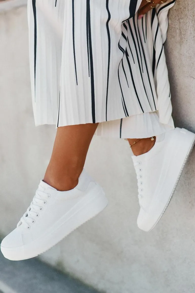 Materiałowe Trampki Damskie Na Platformie Big Star RR274463 Białe