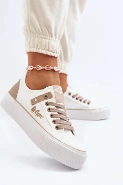 Materiałowe Trampki Damskie Lee Cooper LCW-24-31-2198 Białe