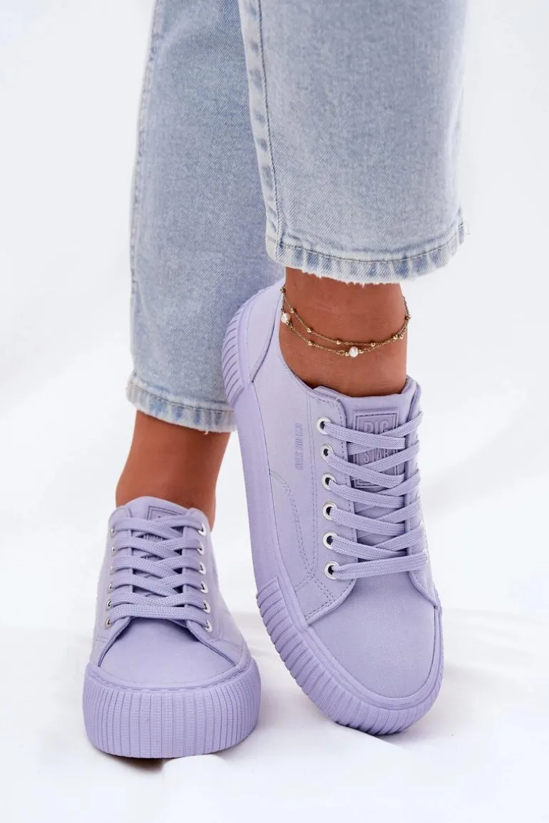 Materiałowe Trampki Damskie Big Star RR274406 Fioletowe