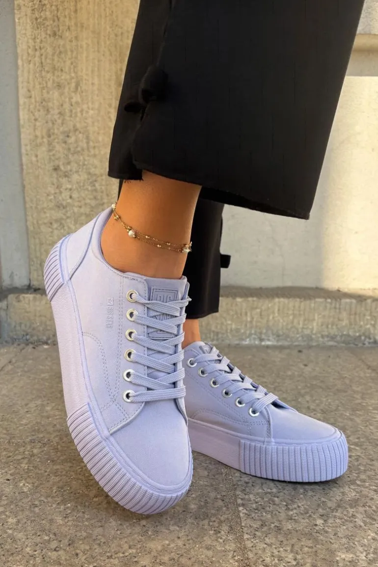 Materiałowe Trampki Damskie Big Star RR274406 Fioletowe