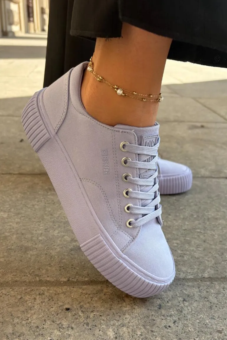 Materiałowe Trampki Damskie Big Star RR274406 Fioletowe