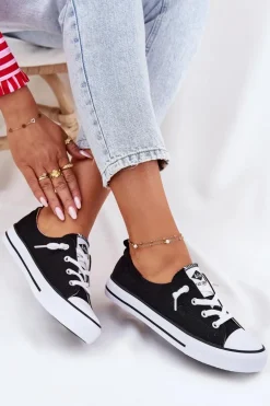 Materiałowe Trampki Damskie Lee Cooper LCW-25-02-3299L Czarne