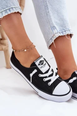 Materiałowe Trampki Damskie Lee Cooper LCW-25-02-3299L Czarne