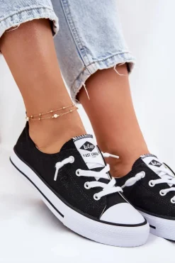 Materiałowe Trampki Damskie Lee Cooper LCW-25-02-3299L Czarne