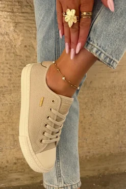 Materiałowe Trampki Damskie Big Star RR274767 Beżowe