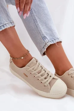 Materiałowe Trampki Damskie Big Star RR274767 Beżowe