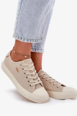 Materiałowe Trampki Damskie Big Star RR274767 Beżowe