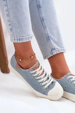 Materiałowe Trampki Damskie Big Star RR274796 Niebieskie