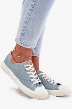 Materiałowe Trampki Damskie Big Star RR274796 Niebieskie