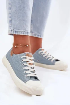 Materiałowe Trampki Damskie Big Star RR274796 Niebieskie