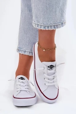 Materiałowe Trampki Damskie Lee Cooper LCW-25-02-3296L Białe