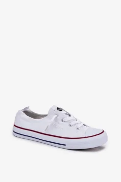 Materiałowe Trampki Damskie Lee Cooper LCW-25-02-3296L Białe