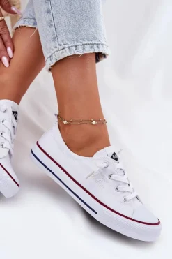 Materiałowe Trampki Damskie Lee Cooper LCW-25-02-3296L Białe