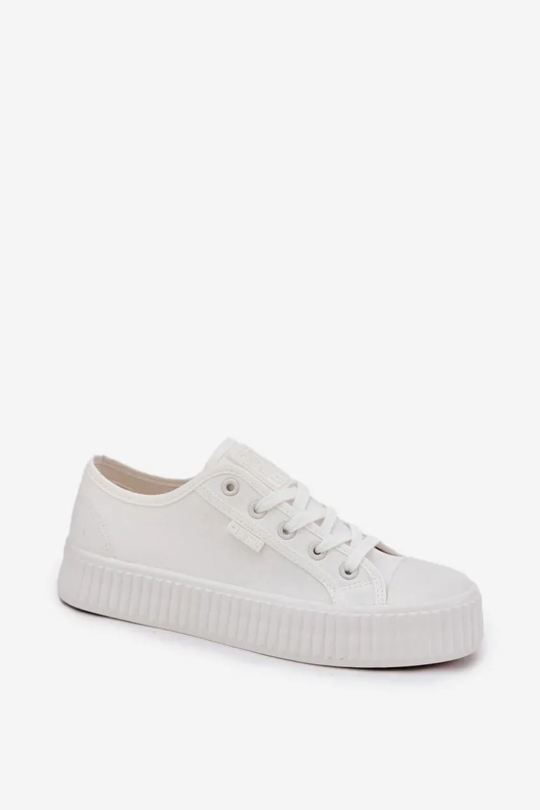 Materiałowe Trampki Damskie Na Platformie Big Star RR274776 Białe