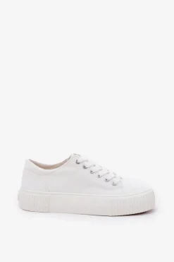 Materiałowe Trampki Damskie Big Star RR274405 Białe